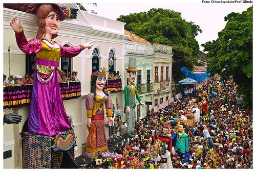 Decorazioni carnevale brasiliane realizzate a Olinda, PE, Brasile