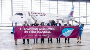 Eurowings: in flotta il primo A320neo con la cabina Airspace