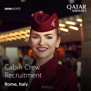 Qatar Airways seleziona personale di bordo a Roma, il prossimo 3 febbraio